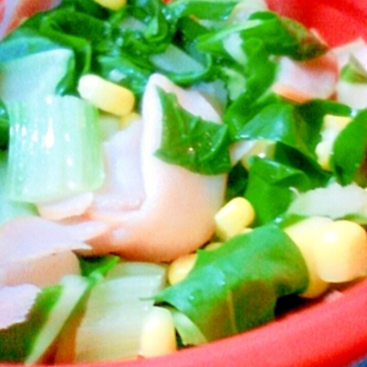 お弁当にスチーマーで、小松菜の簡単！中華炒め